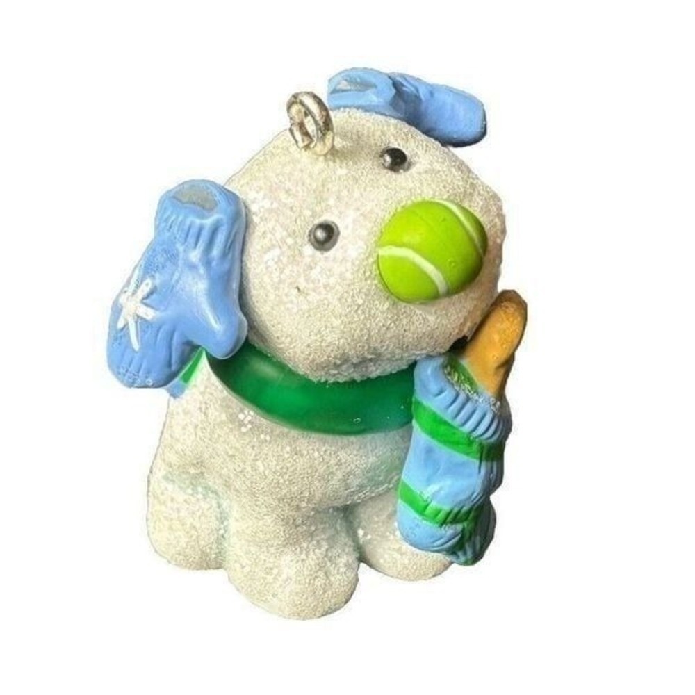 Hallmark Keepsake 2009 A Tasty Little Treat Puppy Tennis Ball Nose Ornament